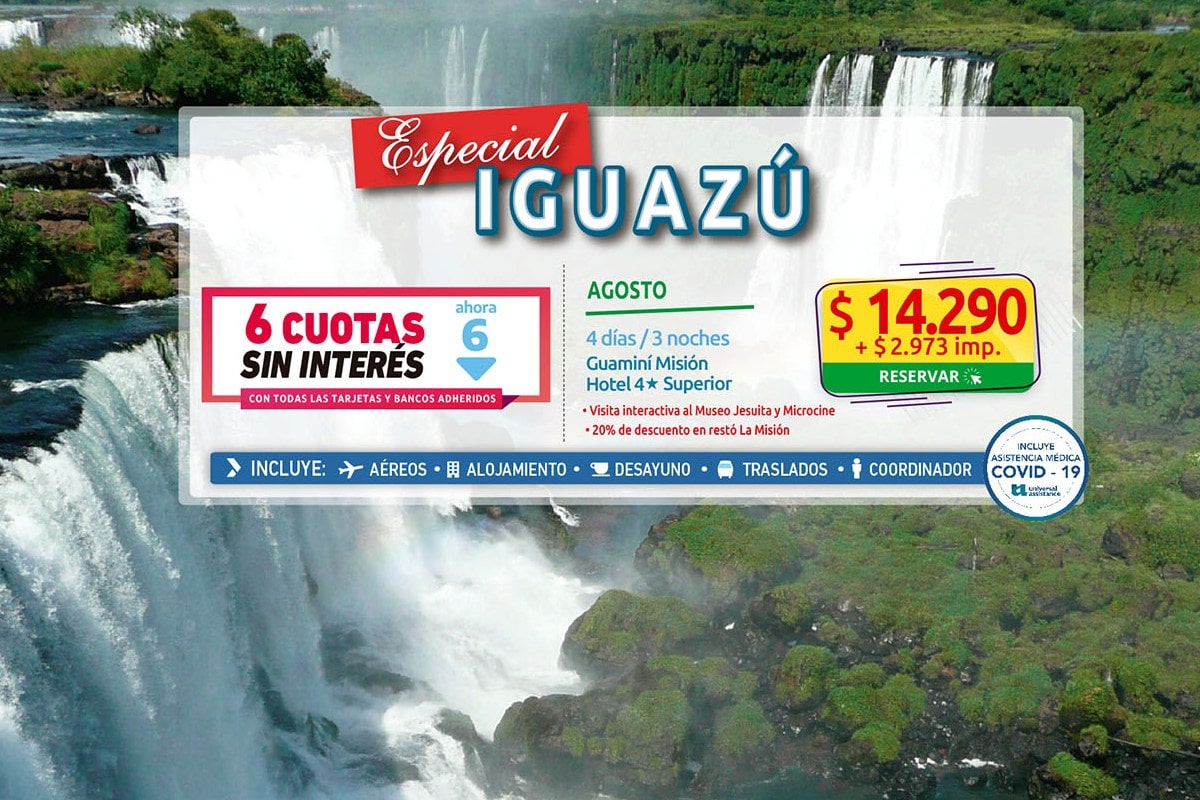 Paquete Iguazú con aéreo 4 dias. Financiacion